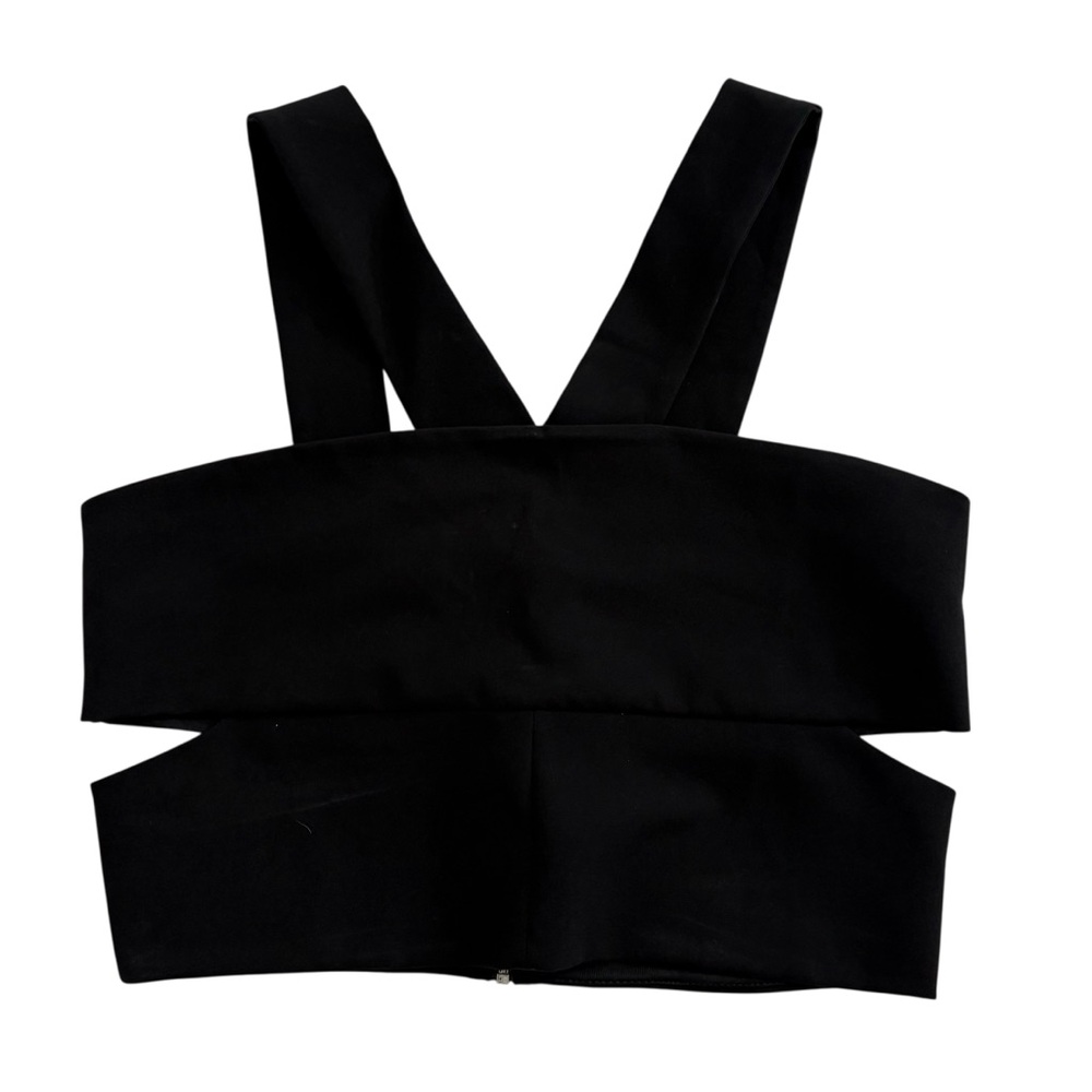 Topshop Women Black  Cut Out Bralette Crop Top Size 8